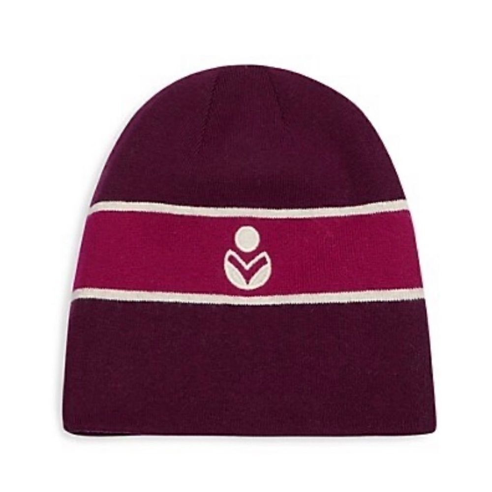 ISABEL MARANT  Camden Striped Logo Beanie - Burgundy NWT
